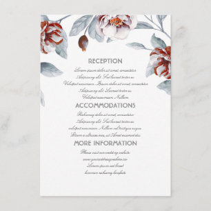Plum Purple Flowers Wedding Information Guest Card Begleitkarte