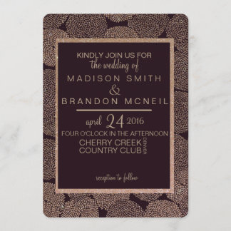 Plum & Rose Gold Floral Wedding Einladung