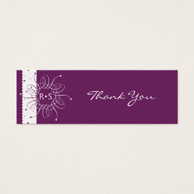 Plum Rosette Wedding Party Danke Tag (Vorderseite)