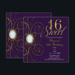 Plum Royal Lila & Gold Diamond Sweet 16 Geburtstag Einladung<br><div class="desc">Plum Royal Lila & Gold Diamond Sweet 16 Geburtstag Einladung</div>