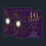 Plum Royal Lila & Gold Diamond Sweet 16 Geburtstag Einladung<br><div class="desc">Plum Royal Lila & Gold Diamond Sweet 16 Geburtstag Einladung</div>