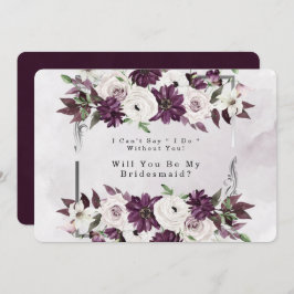 Plum Silver Geometric werden Sie meine Bridesmaid Einladung
