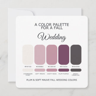 Plum Soft Mauve Fall Wedding Palette 2026 Card Einladung