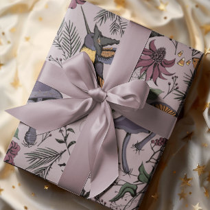 Plum Spooky Enchanted Hummingbird Garden Geschenkpapier