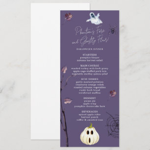 PLUM SPOOKY PUMPKIN SPIDER AUTUMN GHOST HALLOWEEN MENÜKARTE