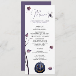 PLUM SPOOKY PUMPKIN SPIDER AUTUMN LEAF HALLOWEEN MENÜKARTE
