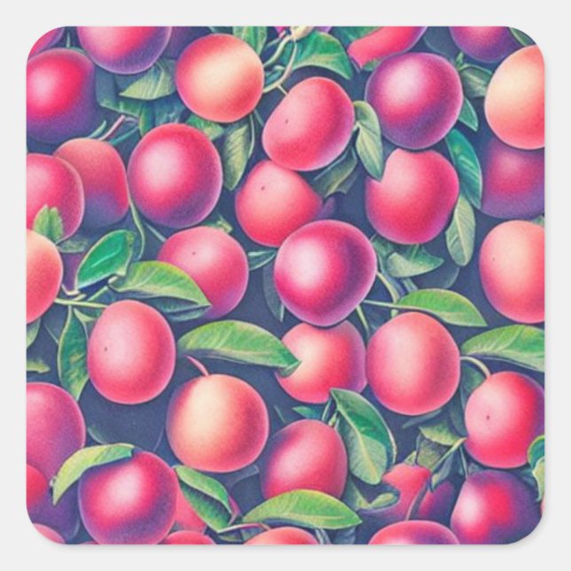 Plum Square Sticker (Vorderseite)