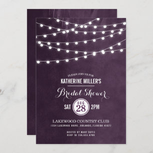 Plum String Lights Bridal Dusche Einladung