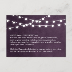 Plum String Lights Hochzeitkarte Begleitkarte