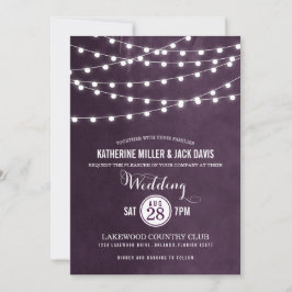 Plum String Lights Hochzeitseinladung Einladung