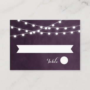 Plum String Lights Hochzeitskarten Platzkarte