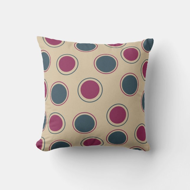 Plum und Aquamarine Kreise American MOJO Pillow Kissen (Vorderseite)