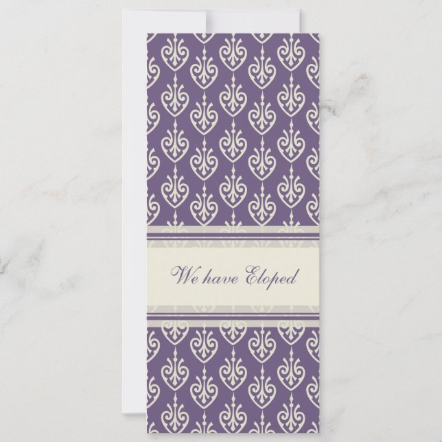 Plum und Creme Elopement Announcards Ankündigung (Vorderseite)