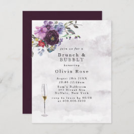 Plum Violet Botanischer Peony Brunch & Bubbly Einladung