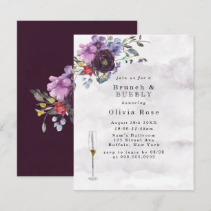 Plum Violet Botanischer Peony Brunch & Bubbly Einladung