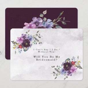 Plum Violet Chic Peony werden Sie meine Bridesmaid Einladung