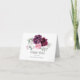 Plum Watercolor Blume Hochzeit Danke