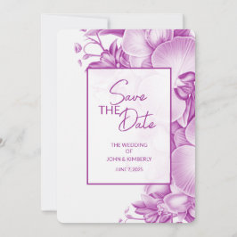 Plum Wedding Save the Date Vier Foto & QR Code