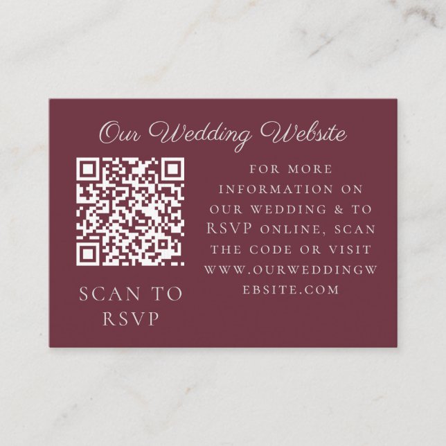 Plum White Orchid Pampas Grass Tropical Web QR Begleitkarte (Vorderseite)