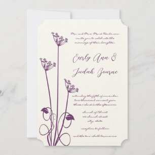 Plum Wild Blume Swirl Hochzeitseinladung Einladung
