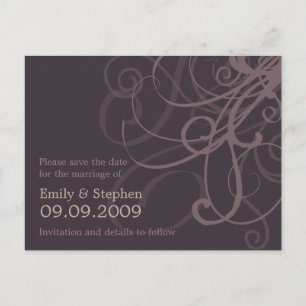 Plum Wirbel ・ Save the Date Postkarte