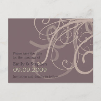 Plum Wirbel ・ Save the Date Postkarte