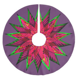 Plum Wonderful Poinsettia WOW Fleece Weihnachtsbaumdecke