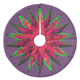 Plum Wonderful Poinsettia WOW Fleece Weihnachtsbaumdecke