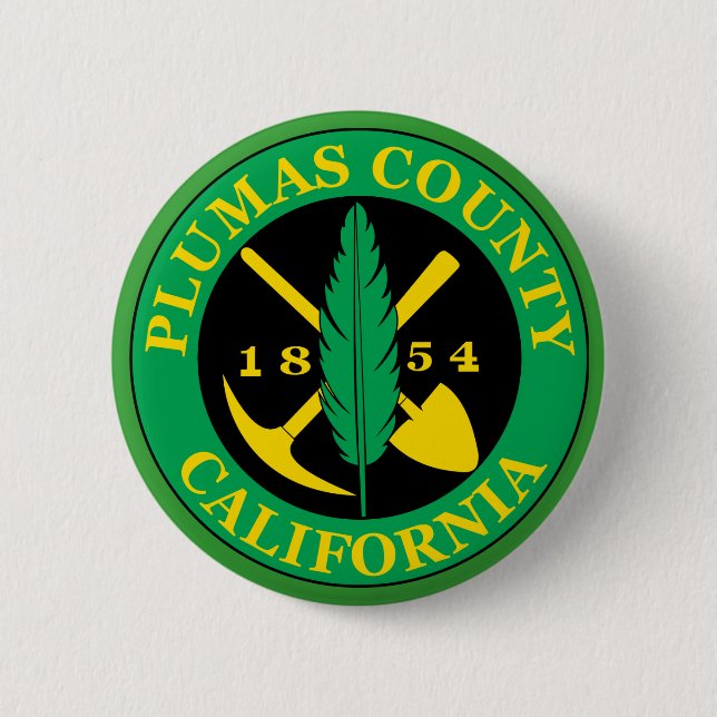 Plumas Landkreis Siegel Button (Vorderseite)