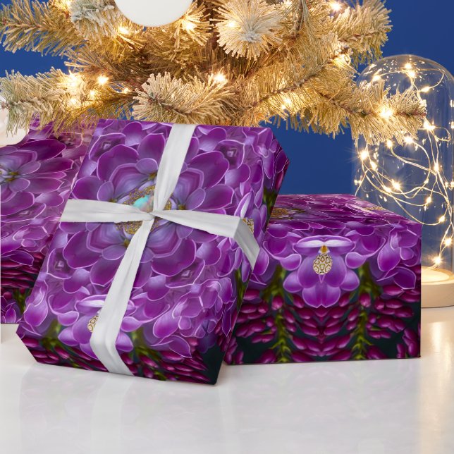 Plumb Petal Romantischer Nachmittag Geschenkpapier (Feiertage)