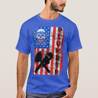 Plumber American Flag Pipefitter America 4. T-Shirt