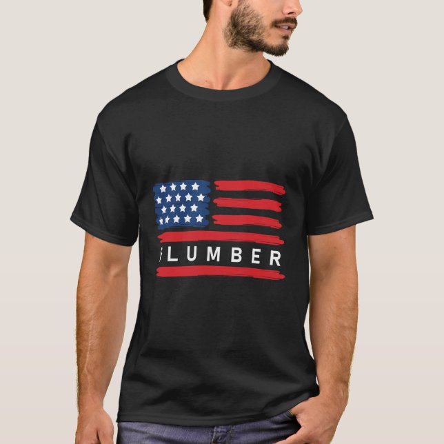 Plumber American Flag Plumper T-Shirt (Vorderseite)