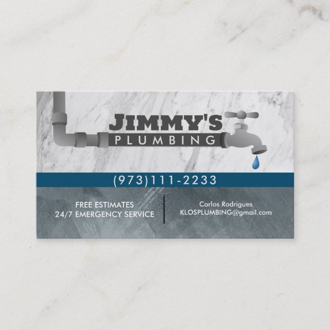 Plumber Business Cards Visitenkarte (Vorderseite)