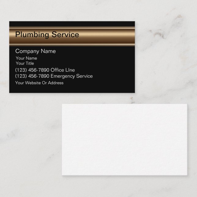 Plumber Business Cards Visitenkarte (Vorne/Hinten)