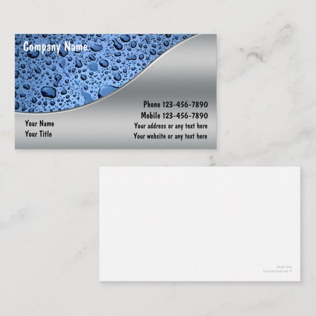 Plumber Business Cards Visitenkarte (Vorne/Hinten)