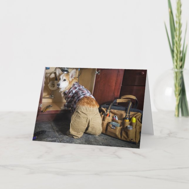 Plumber Corgi leere Karte (Vorderseite)