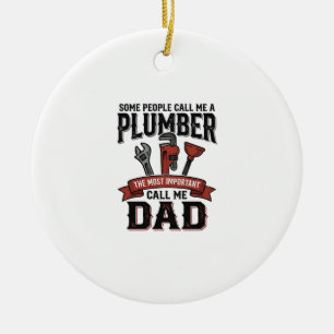 Plumber Dad Vintage Gravur Shirt Design_1 Keramik Ornament