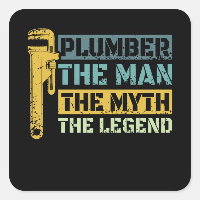 Plumber Legende Quadratischer Aufkleber (Vorderseite)