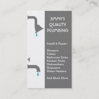 Plumber Plumbing Installation Service Repair Visitenkarte