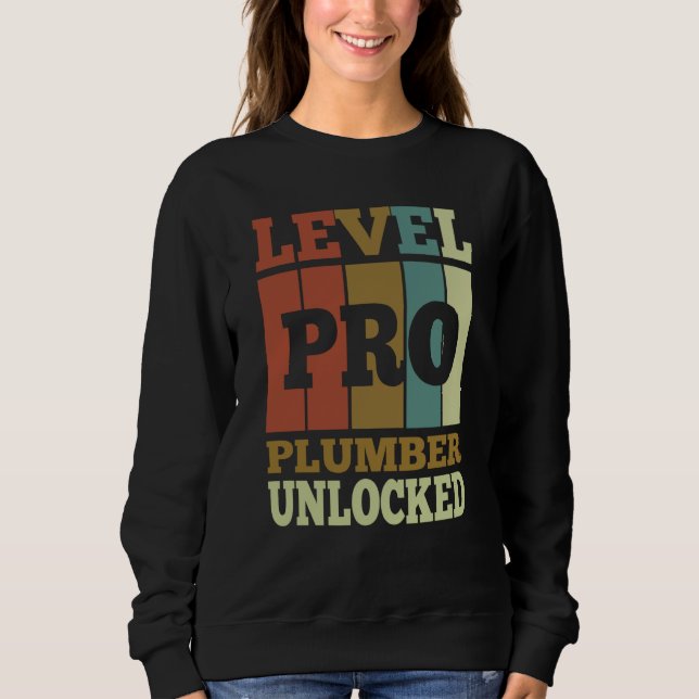Plumber Pro Unlocked Vintage Style Unique Sweatshirt (Vorderseite)