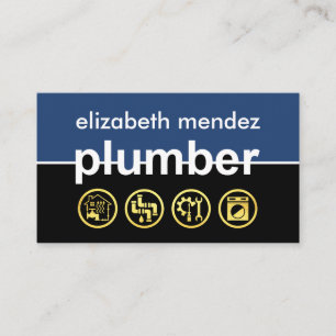 Plumber Signage Gold Plumbing Icons Visitenkarte