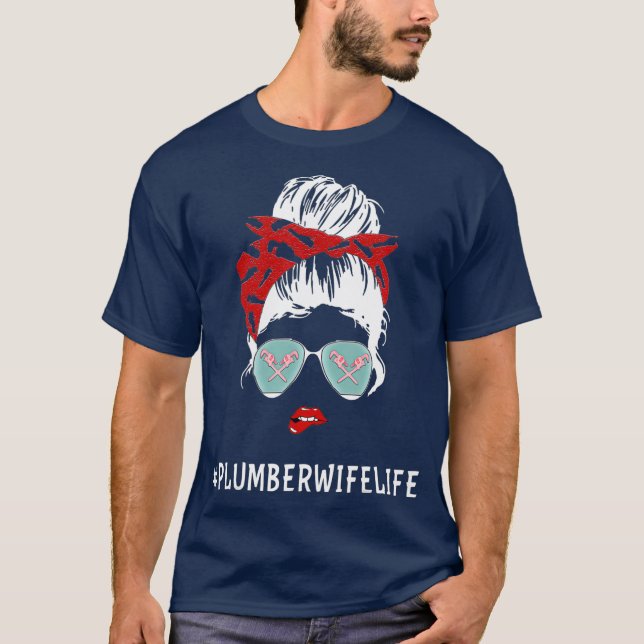 Plumbers Ehefrau Ehe für Jubiläum lustig T-Shirt (Vorderseite)