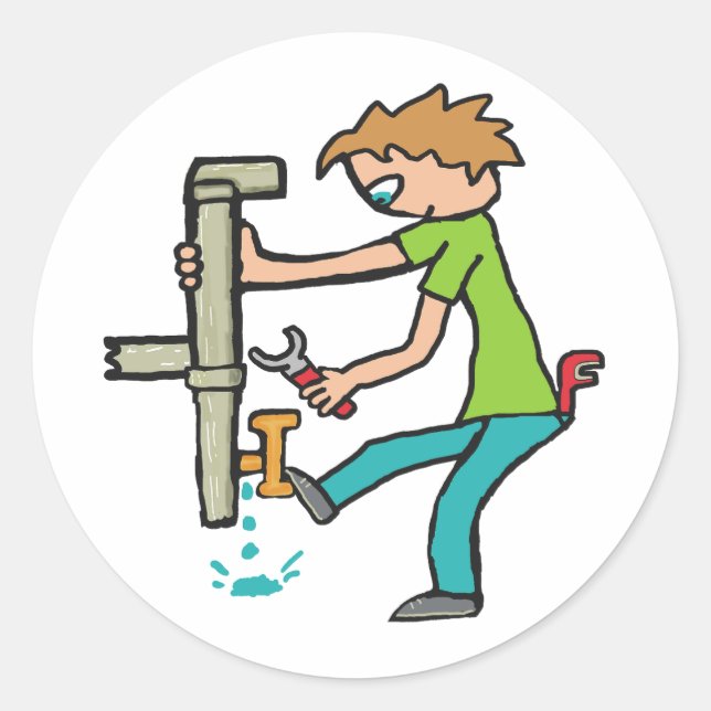 Plumbing Runder Aufkleber (Vorderseite)