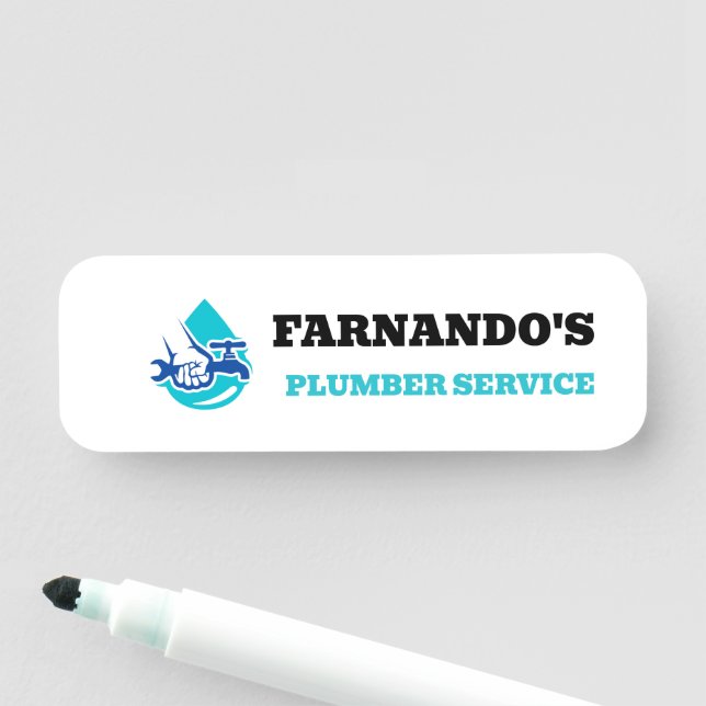 Plumbing Service Water Drop Logo Plumber Business Namensschild (Beispiel)