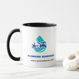 Plumbing Service Water Drop Logo Plumber Business Tasse
