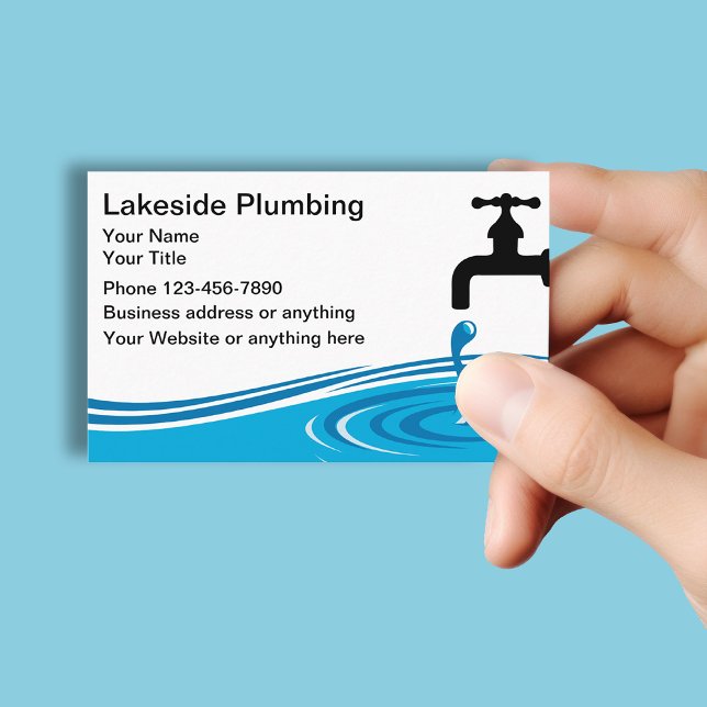Plumbing Service Water Leak Simple Graphic Visitenkarte (Von Creator hochgeladen)