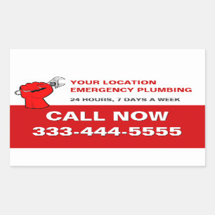 PLUMBING SERVICES & LOKALE NOTFALLPLUMBERN RECHTECKIGER AUFKLEBER