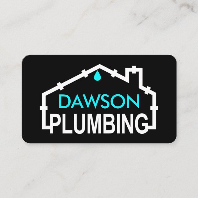 Plumbing Signage Home Pipe Frame Visitenkarte (Vorderseite)