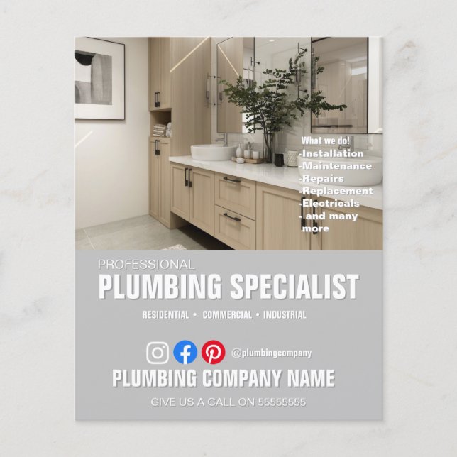 PLUMBING SPECIALIST Klempnerküche Badezimmer Flyer (Vorne)