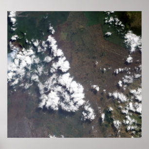 Plume erhebt sich aus dem Vulkan Nyiragongo in der Poster